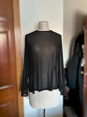 Lulus Love Light Black Sheer Mesh Long Sleeve Women’s Top S/M